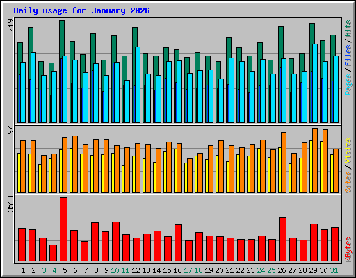 Daily usage for January 2026
