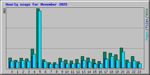 Hourly usage for November 2025