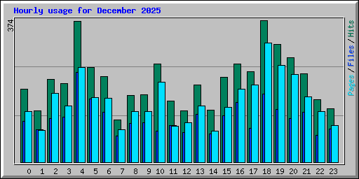 Hourly usage for December 2025