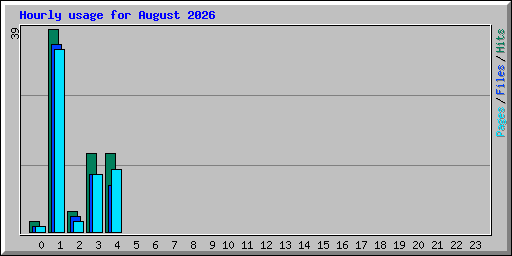 Hourly usage for August 2026